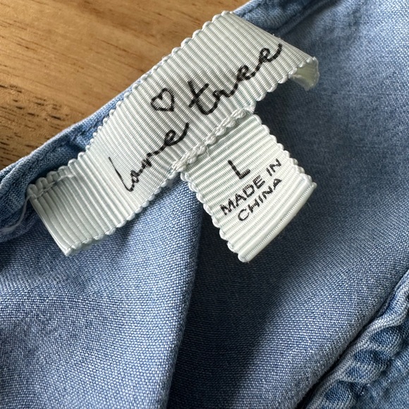 Love Tree Blue Jean romper size Large - Picture 3 of 4